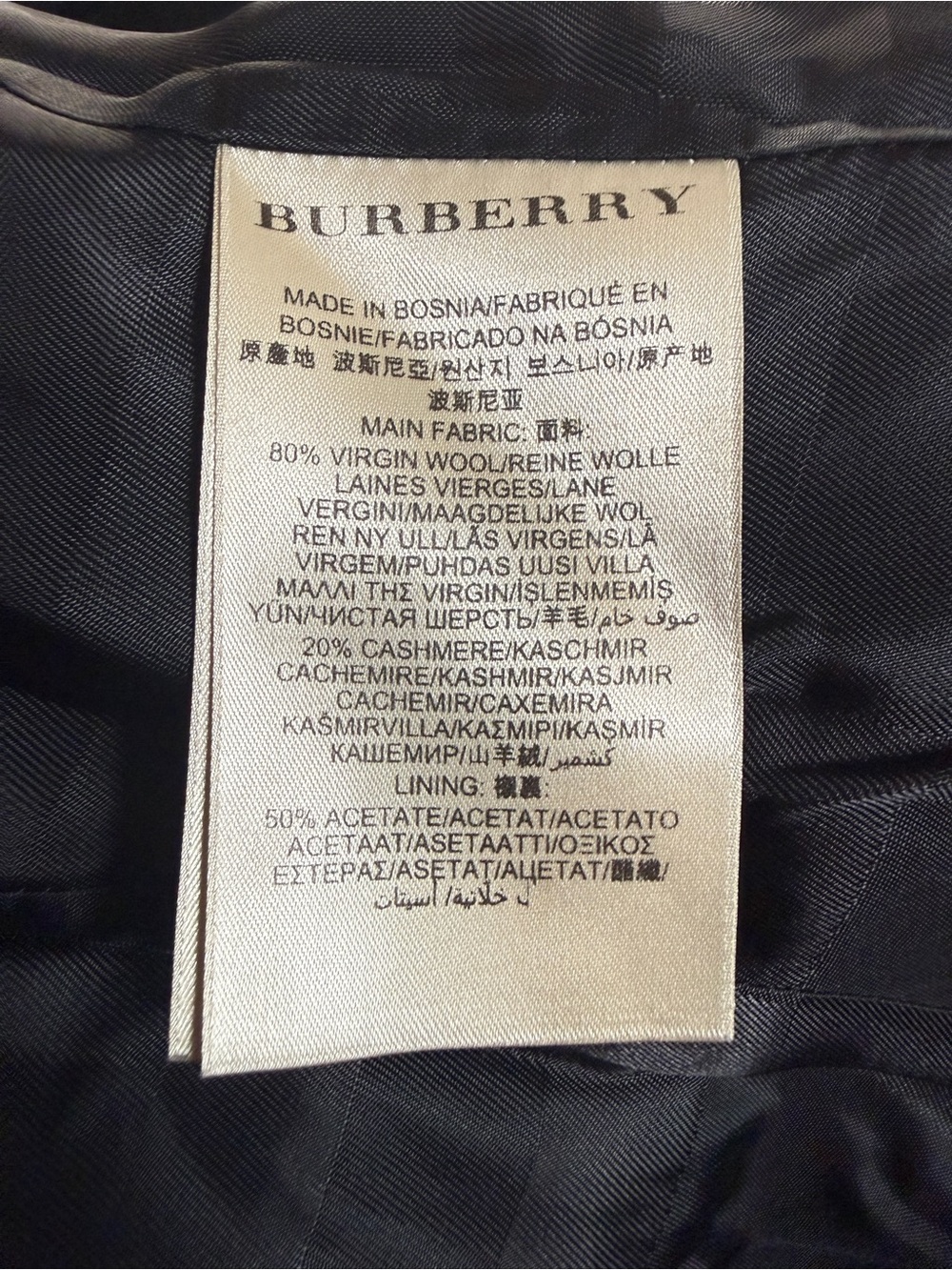 Burberry Black Double-Breasted Wool Trench Coat with Belt - Picture 9 of 11